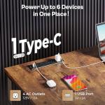 Rustic Brown L-Shaped Desk with USB-C and Drawers