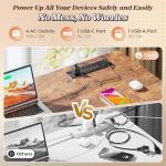 PRAISUN 61" L Shaped Desk with USB-C Port