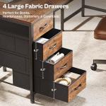 Rustic Brown L-Shaped Desk with USB-C and Drawers