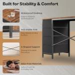 Rustic Brown L-Shaped Desk with USB-C and Drawers