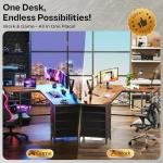 Rustic Brown L-Shaped Desk with USB-C and Drawers