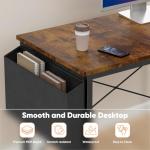 L-Shaped Desk with Storage Shelf for Home Office