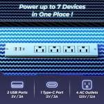 L Shaped Gaming Desk with Power Outlets & LEDs