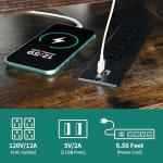 YITAHOME L-Shaped Desk with Power and LED Lights