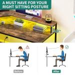 YITAHOME L-Shaped Desk with Power and LED Lights