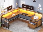 SEDETA 66" L Shaped Office Desk with Storage