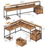 SEDETA 66" L Shaped Office Desk with Storage