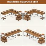 SEDETA 66" L Shaped Office Desk with Storage