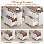 Farmhouse L Shaped Standing Desk with Storage