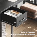 L-Shaped Gaming Desk with LED Lights & Outlets