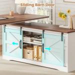 Farmhouse L Shaped Standing Desk with Storage