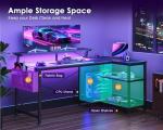 ODK 48 Inch L Shaped Gaming Desk with LED