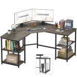 Large L-Shaped Corner Desk with Shelves
