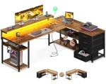 AODK 61" L-Shaped Desk with LED Lights