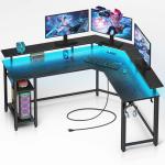 Rolanstar L Shaped Desk with LED Lights & Storage