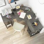 Large L-Shaped Corner Desk with Shelves