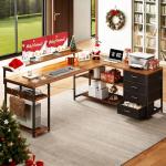 AODK 61" L-Shaped Desk with LED Lights