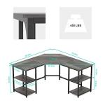 Large L-Shaped Corner Desk with Shelves