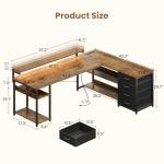 AODK 61" L-Shaped Desk with LED Lights