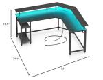 Rolanstar L Shaped Desk with LED Lights & Storage