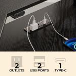 Rolanstar L Shaped Desk with LED Lights & Storage