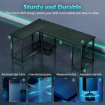 Casaottima 51 Inch L Shaped Gaming Desk with Shelves