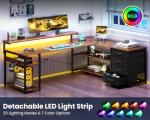 AODK 61" L-Shaped Desk with LED Lights