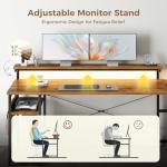 AODK 61" L-Shaped Desk with LED Lights