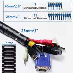 10FT Cord Management Sleeve with Zipper Clip