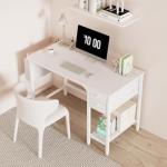 Lufeiya White Small Desk with Drawers, 40 Inch