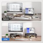 Adjustable Dual Monitor Stand - Black, 2 Pack