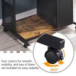 Rolling Computer Desk with Keyboard Tray and Printer Shelf