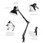 Globe Electric Adjustable Black Desk Lamp with Clamp