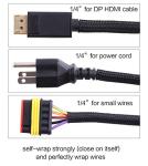 25ft Cord Protector Sleeve - Black Cable Shield