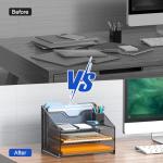 Samstar Mesh Desk File Organizer with Paper Trays