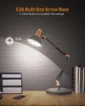 Adjustable Metal Desk Lamp with Clamp - Sandy Black