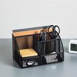 Black Desk Organizer and Pen Holder Caddy