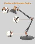 Adjustable Metal Desk Lamp with Clamp - Sandy Black
