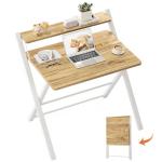 GreenForest Foldable Small Desk with Storage Shelf