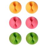 Colorful Desk Cable Clips - 6 Pack