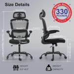Ergonomic Mesh Office Chair with Wheels - Black