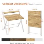 GreenForest Foldable Small Desk with Storage Shelf