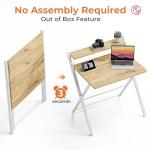 GreenForest Foldable Small Desk with Storage Shelf