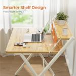 GreenForest Foldable Small Desk with Storage Shelf