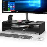 BONTEC 2-Tier Wood Monitor Stand with Organizer