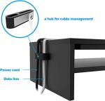 BONTEC 2-Tier Wood Monitor Stand with Organizer