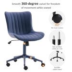 Navy Blue Armless Rolling Office Chair with Comfort