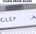 Compact Glass Dry Erase Board with Storage