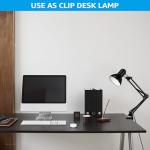 Adjustable Black Desk Lamp with Clamp and Gooseneck
