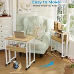 Compact Folding Desk with Wheels and Storage Shelf